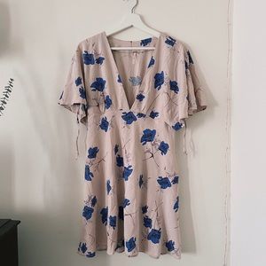 Free people floral wide sleeve mini dress